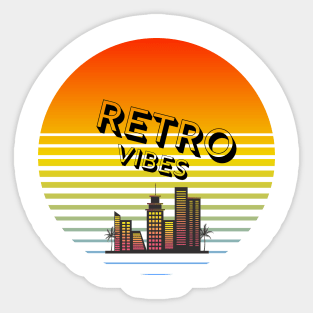 Retro Vibes Retro Sunset Sticker